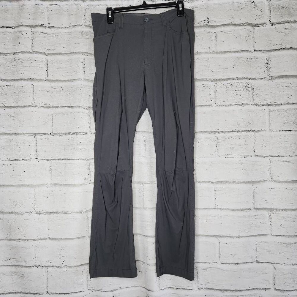 Eddie Bauer Mens Gray Flat Front Straight Leg Stretchy Tech Pants Size 32X30